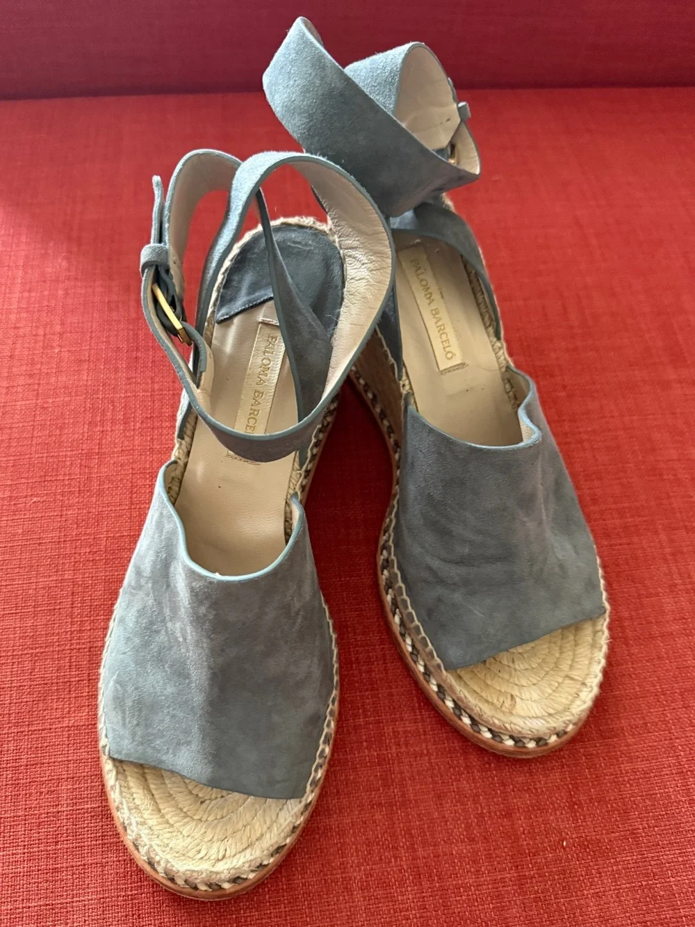 Paloma Barcelo Suede Espadrille Wedge Sandals, 39